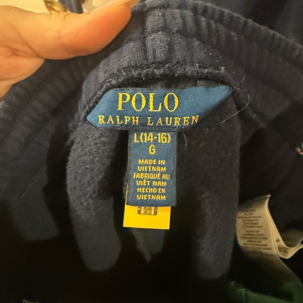 Polo Ralph Lauren Big Boy Logo Fleece Jogger Pant Size L Used - Picture 4 of 8